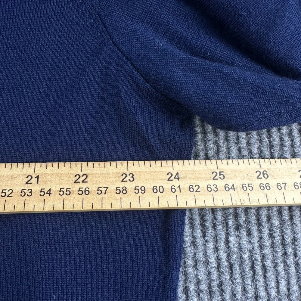 Polo Golf Ralph Lauren Mens XL Navy Blue 100% Merino Wool Quarter Zip Sweater